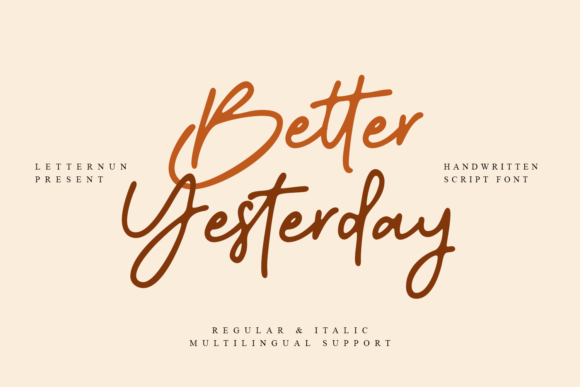 Better Yesterday: Crafting Romance with a Script Font