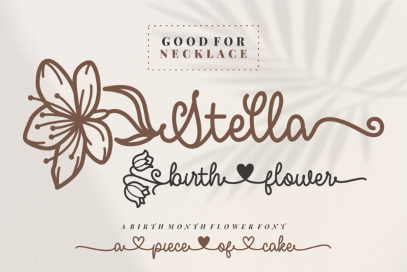Stella Birth Flower: Vintage Script Elegance for Modern Design